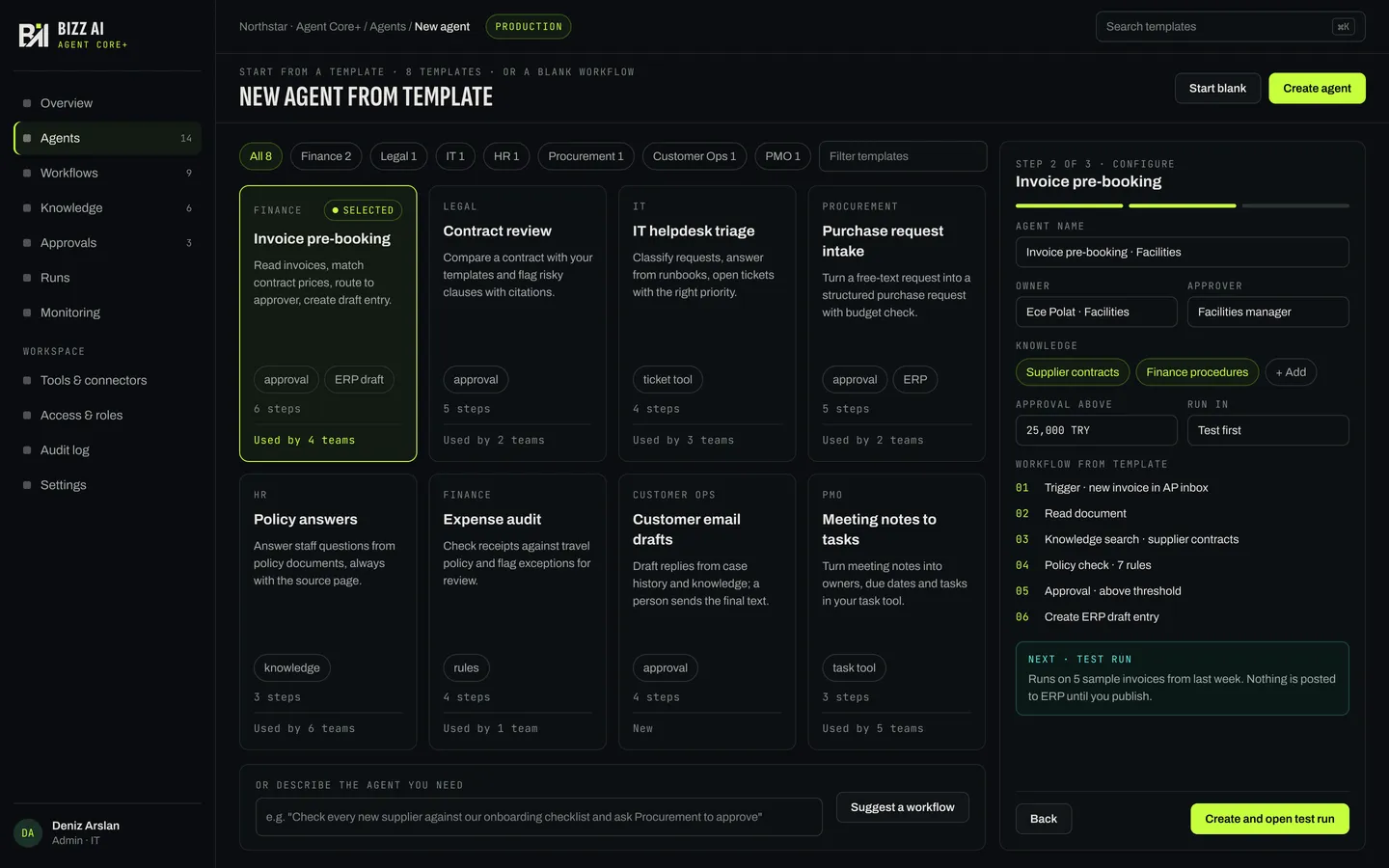 Agent Core+ — Şablondan yeni ajan