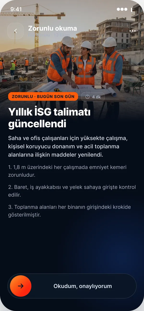 Intranet Bizz — Mobil · Zorunlu okuma