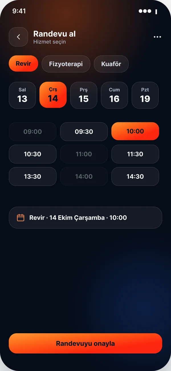 Intranet Bizz — Mobil · Randevu